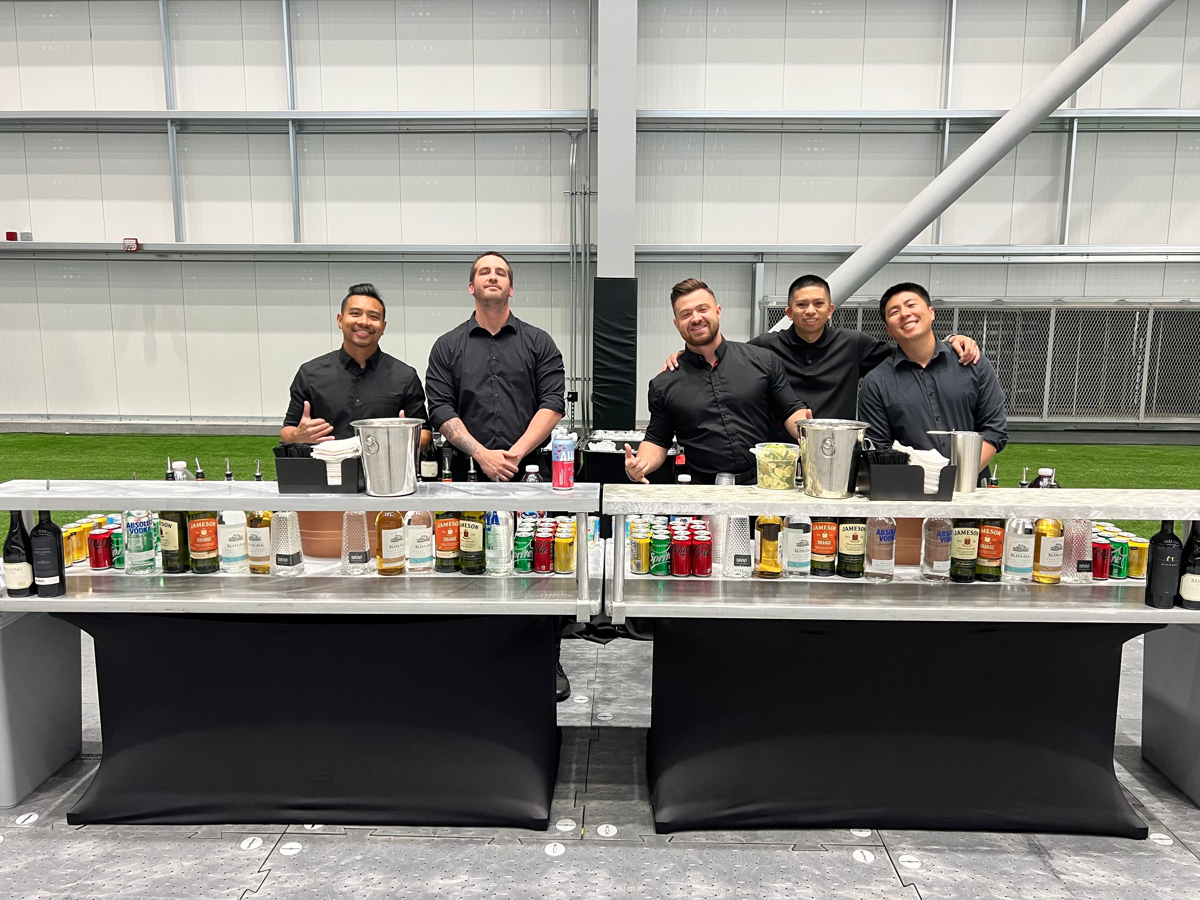 Portable bar service setup for events
